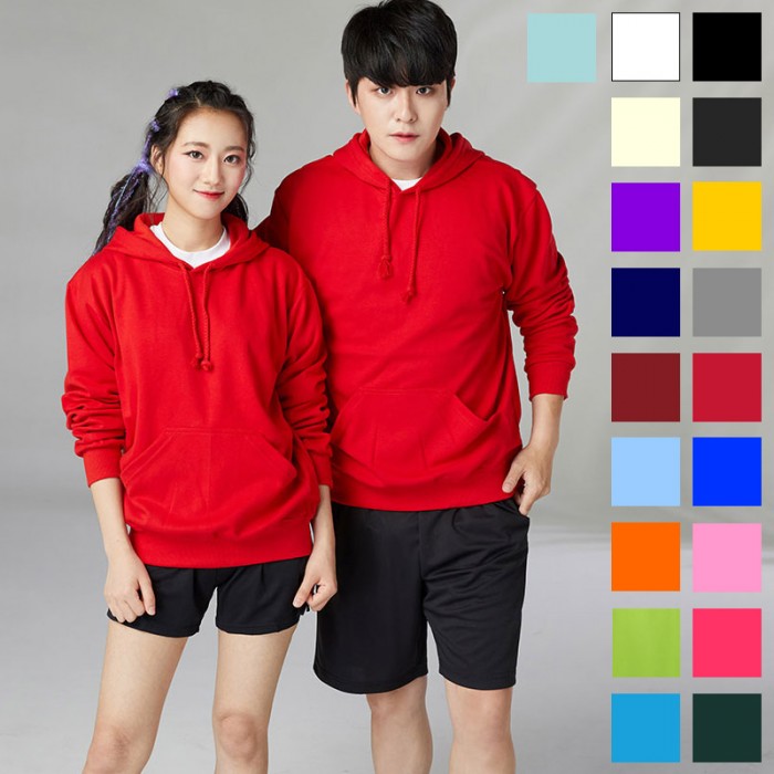 국산 베이직 특양면 후드티 반티 (아동 성인)