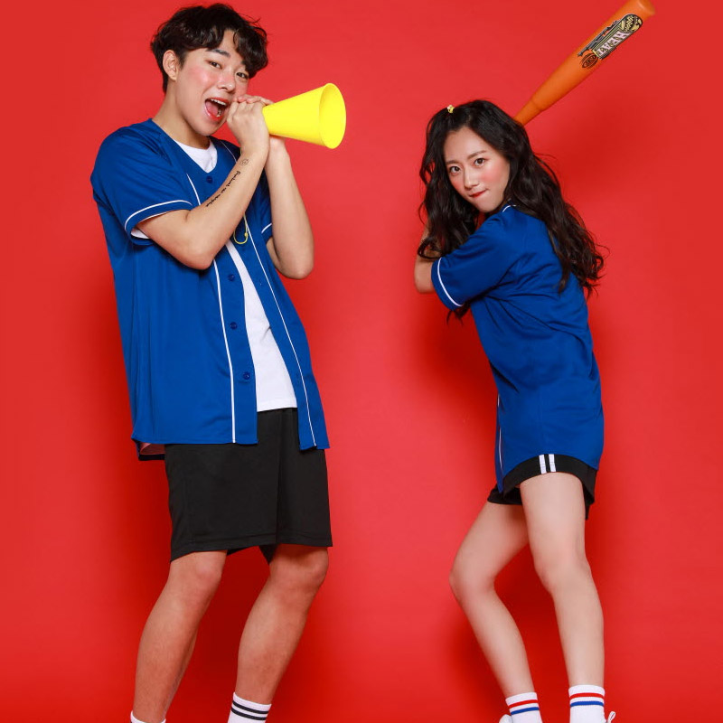 베이직 파랑 오픈 야구복 반티