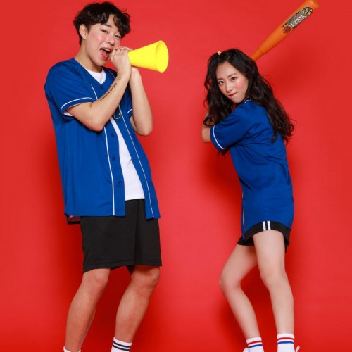 베이직 파랑 오픈 야구복 반티