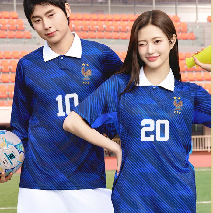 BF605 26-27 프랑스 국가대표 홈 반팔 긴팔/축구복 반티/파랑