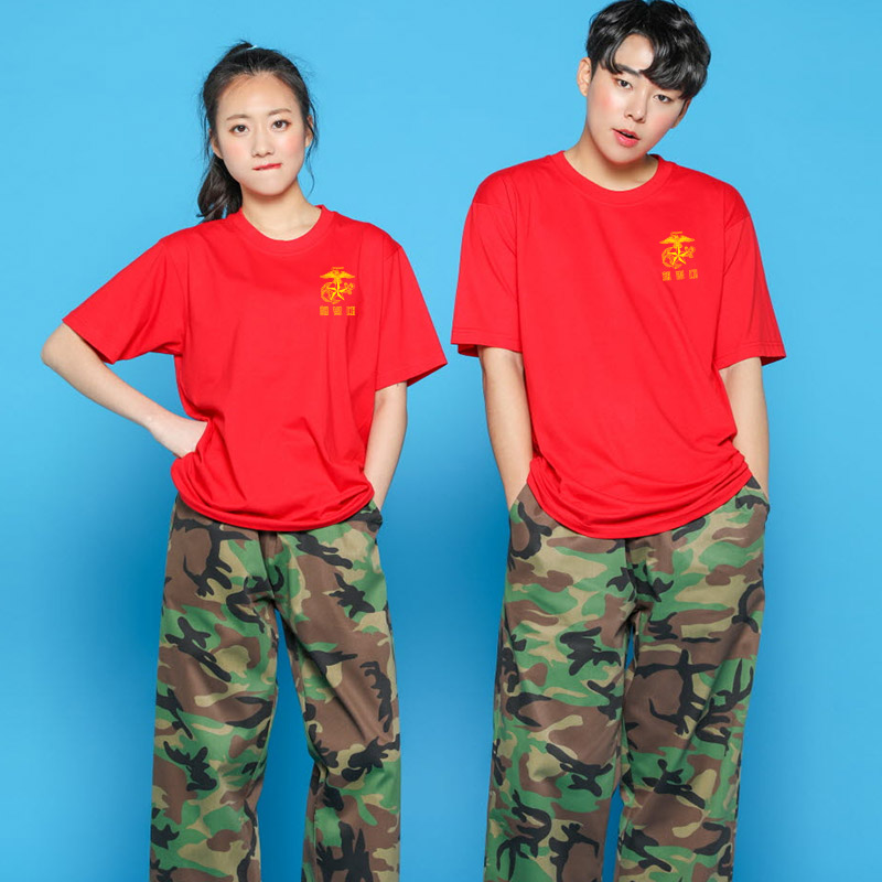 해병대 반티 빨강 티셔츠