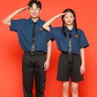경찰 반팔 남방 곤색 반티/셔츠/군청색/네이비