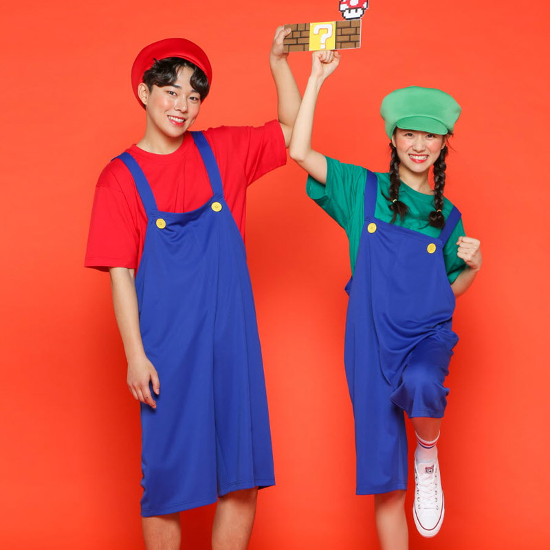 레드 슈퍼 마리오 멜빵 바지/멜빵 치마 반티/빨강/초록/수퍼/루이지