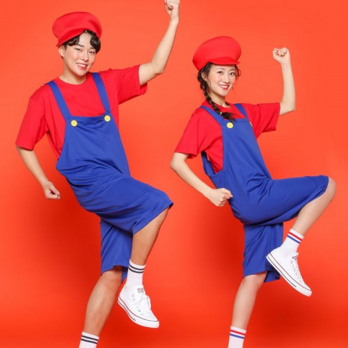 레드 슈퍼 마리오 멜빵 바지/멜빵 치마 반티/빨강/초록/수퍼/루이지