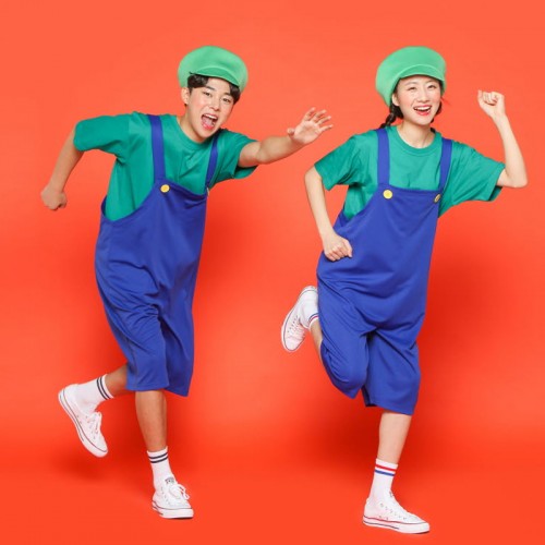 그린 슈퍼 마리오 멜빵 치마 반티/빨강/초록/수퍼/루이지
