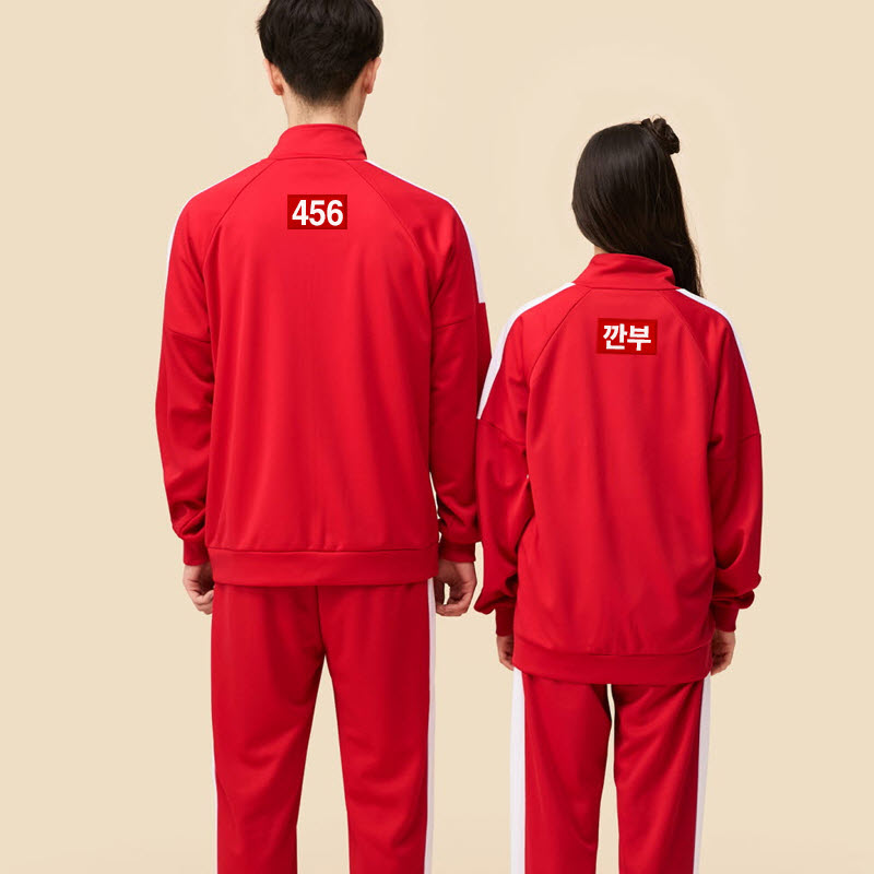 오징어 게임 체육복 빨강 츄리닝 반티/트레이닝 레드