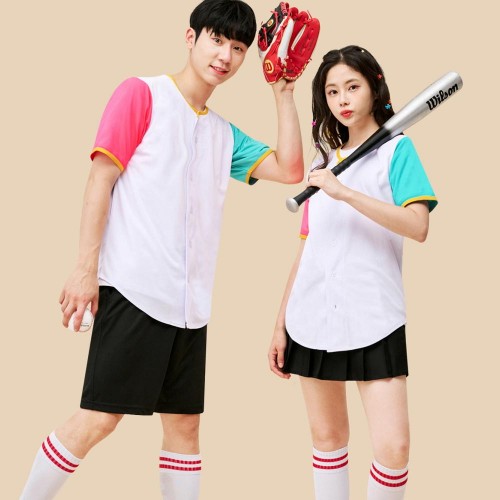 샌디에이고 반반 오픈 야구복 민트핑크 반티/분홍