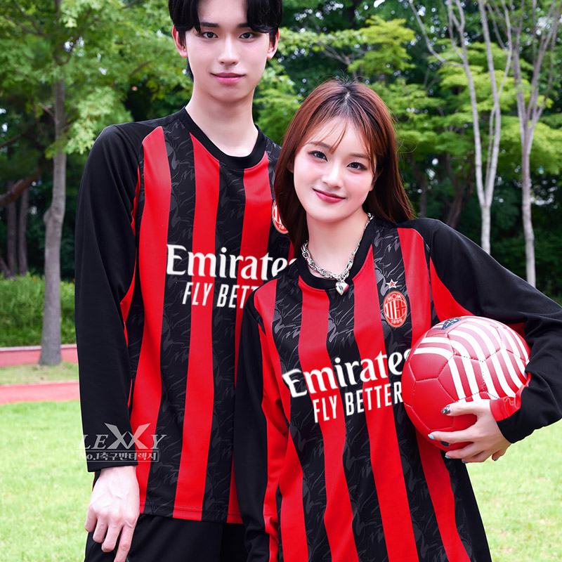 LF585 AC밀란 홈 반팔 긴팔/축구 반티/빨강 검정