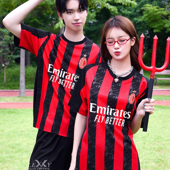 LF585 AC밀란 홈 반팔 긴팔/축구 반티/빨강 검정