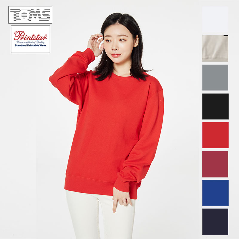 톰스 프린트스타 고급형 도톰한쭈리 맨투맨 티셔츠/아동 성인